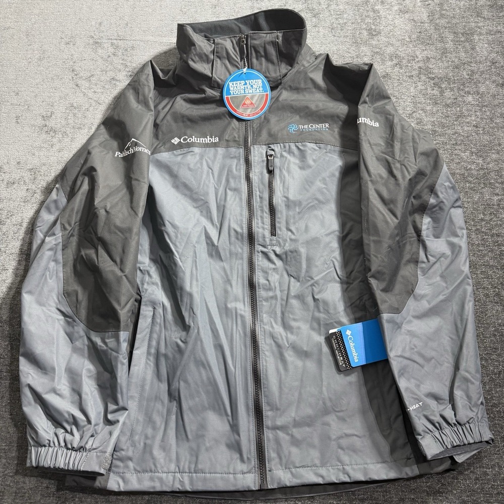 Columbia Jacket Men's Medium Interchange Hooded Full‎ Zip Omni-Tech Jacket READ